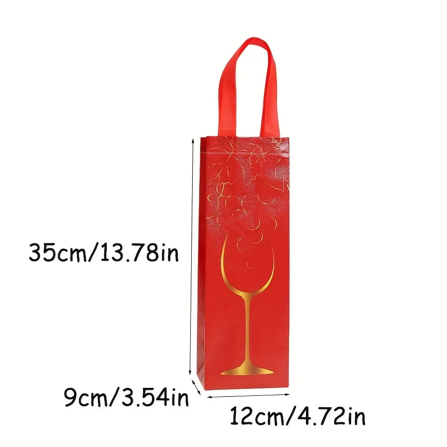 12-Pack Non-Woven Wine Gift Bags – Festive Cup Design Wine Gift Bags Richie's