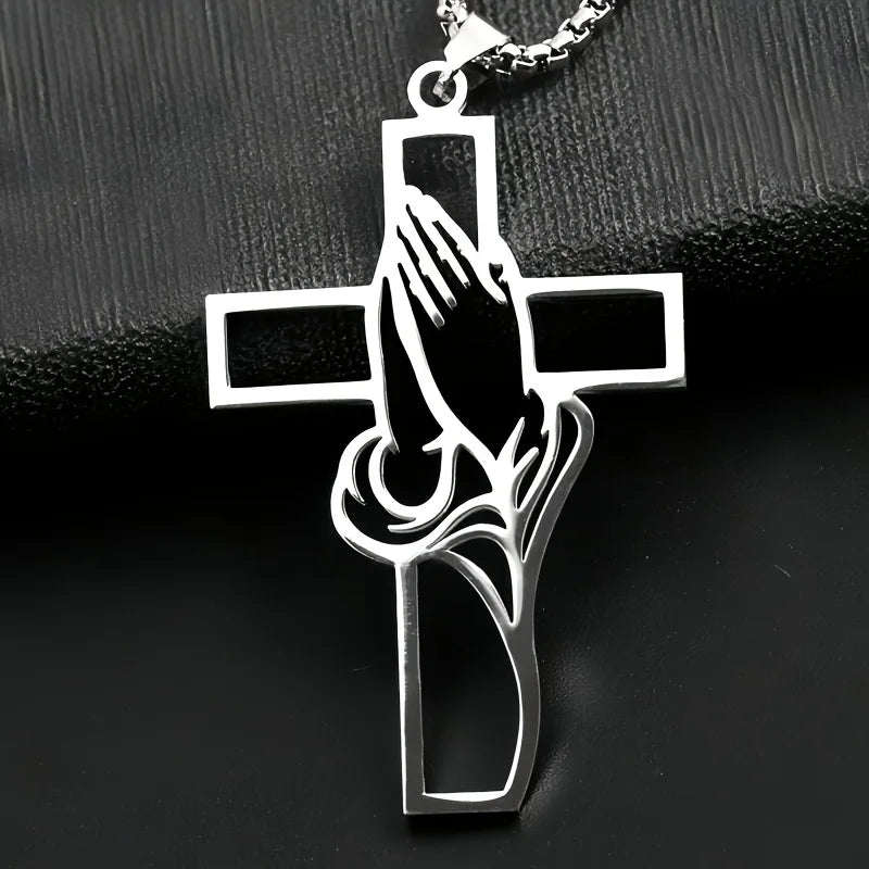 Hollow Prayer Hands Cross Pendant – Car Rearview Mirror Decor Car Interior Pendant Richie's