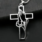 Hollow Prayer Hands Cross Pendant – Car Rearview Mirror Decor Car Interior Pendant Richie's