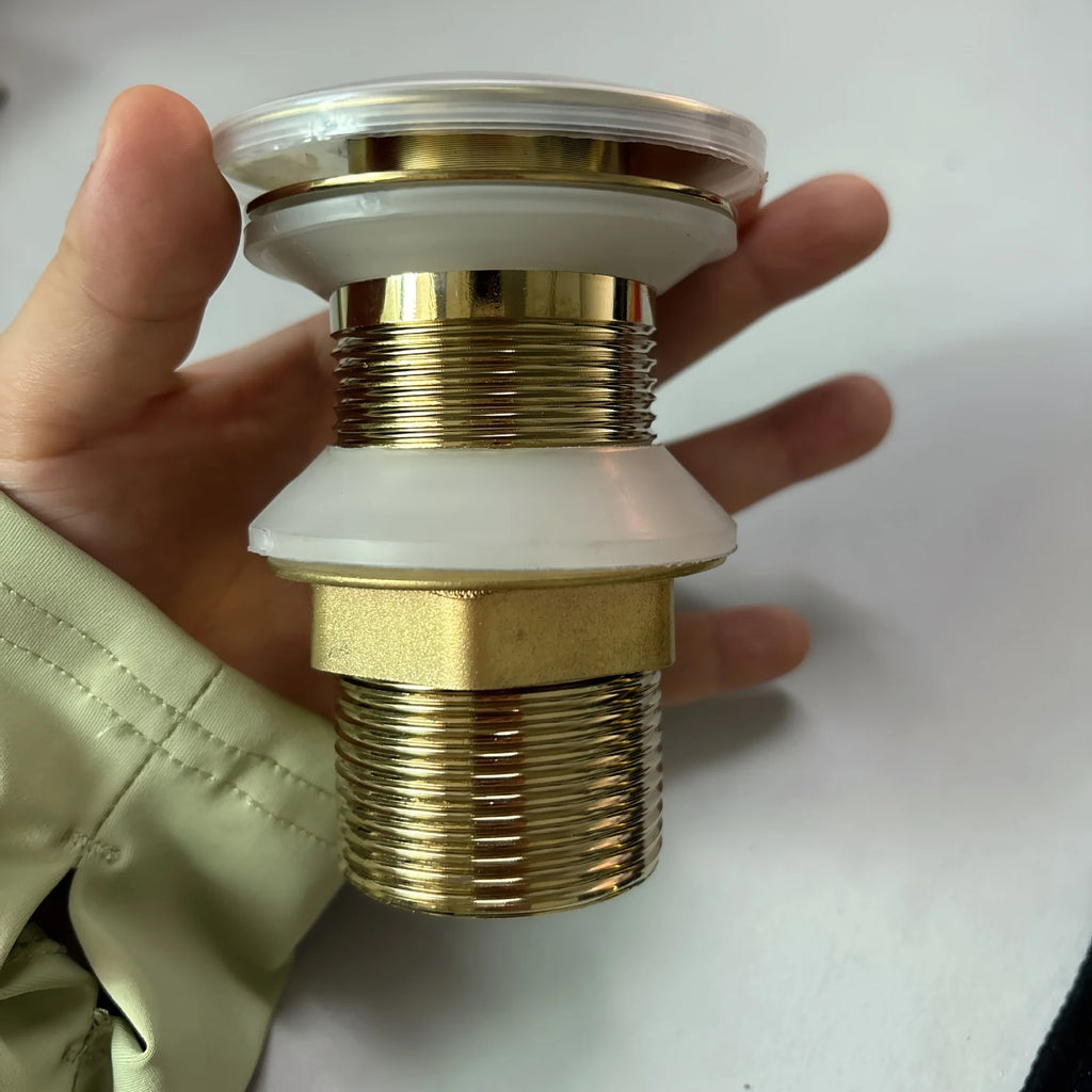 Stainless Steel Basin Drain with Pop-Up Press Stopper Basin Drain Stopper Richie's Gold non-porous