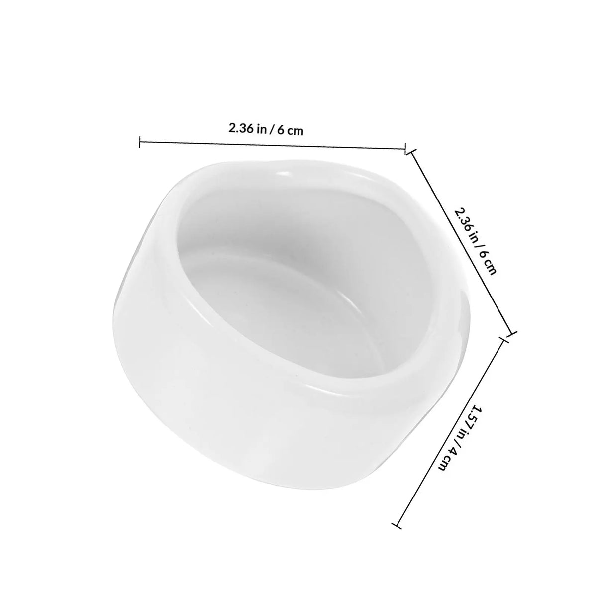 White Ceramic Hamster Bowl – Anti-Tilt Chew-Resistant Dish Small Pet Feeding Bowl Richie's
