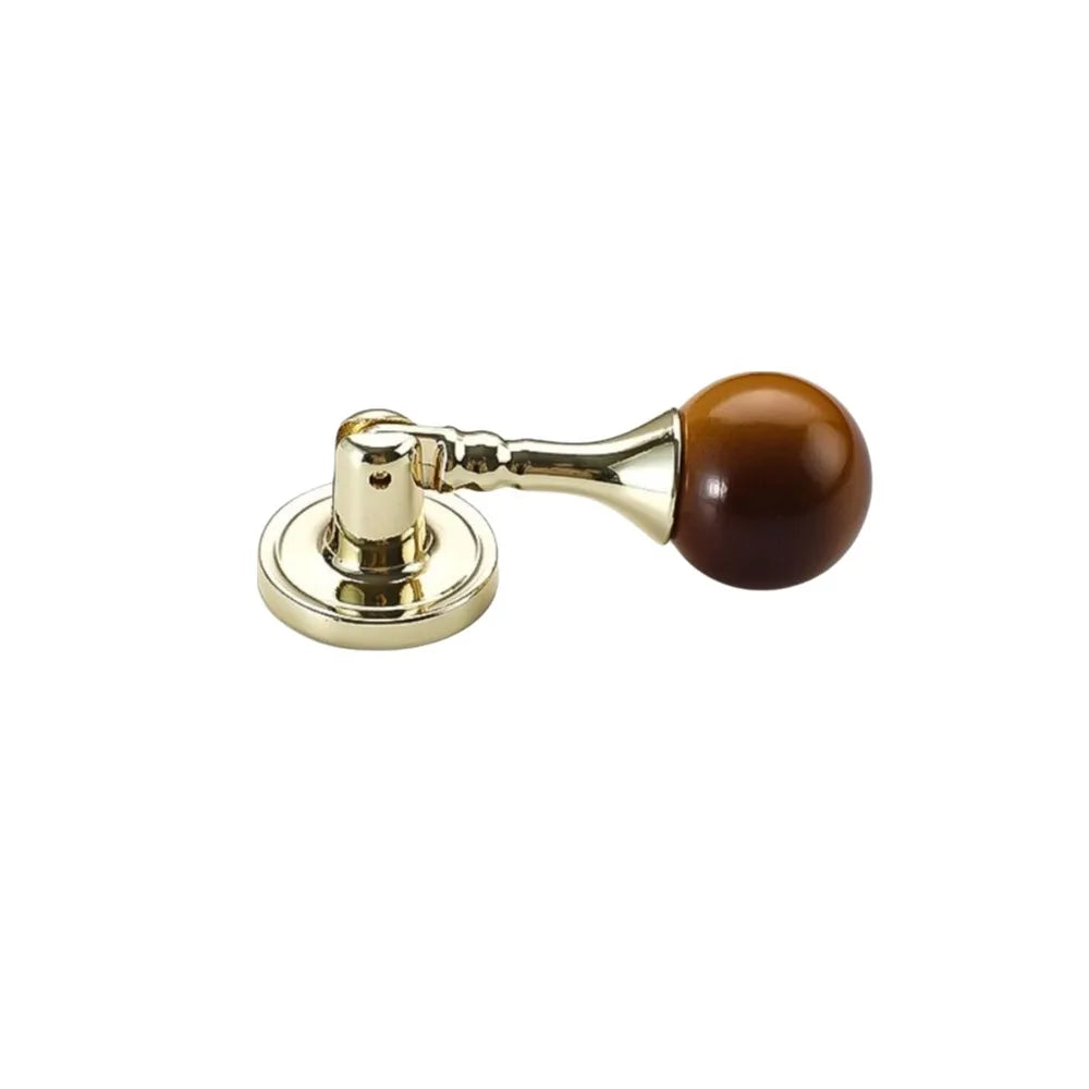 Vintage Walnut Wood Round Ball Cabinet Knobs – Single Hole Cabinet Knob Richie's Gold 2
