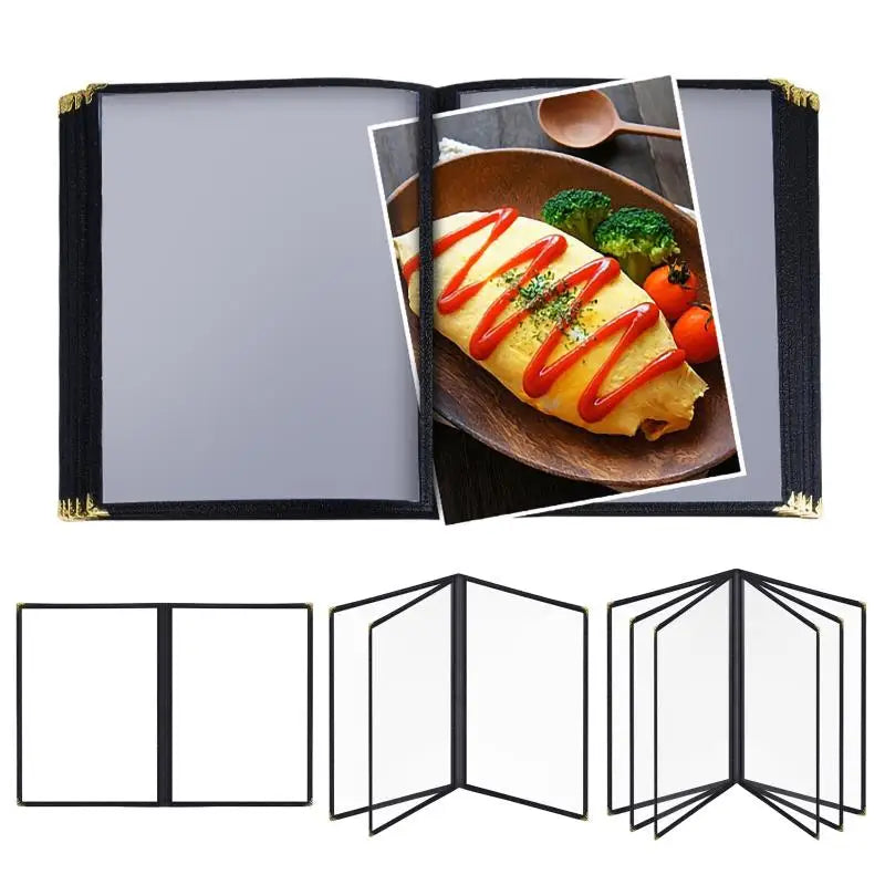Foldable A4 PVC Menu Cover – Waterproof Double Panel Holder Menu Cover Holder Richie's