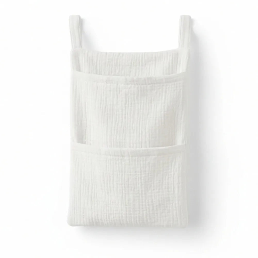 Cotton Baby Diaper Bag Crib Bedside Hanging Stroller Organizer Baby Diaper Bag Richie's White