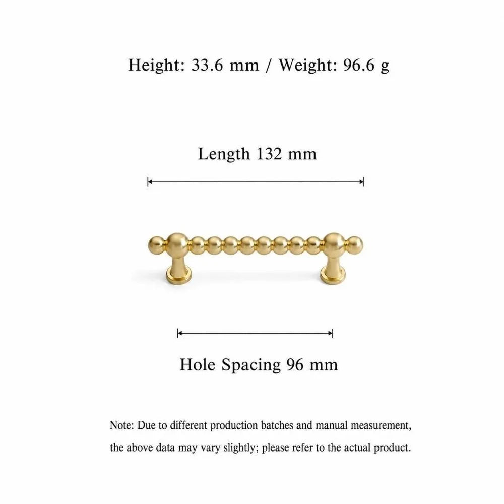 Zinc Alloy Beaded Cabinet Pull Handles – Drawer Bar Pulls Cabinet Pull Handle Richie's 96mm-Gold