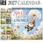 2027 Sweet Little Gnomes Wall Calendar | Spiral-Bound 12-Month Wall Calendar Richie's