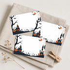 50pcs Halloween Blank Message Cards – Pumpkin & Castle Design Greeting Cards Richie's