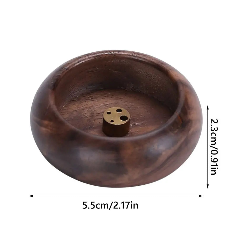 Wooden Incense Holder Bowl Heart Sutra Carved Mini Censer Incense Holder Richie's