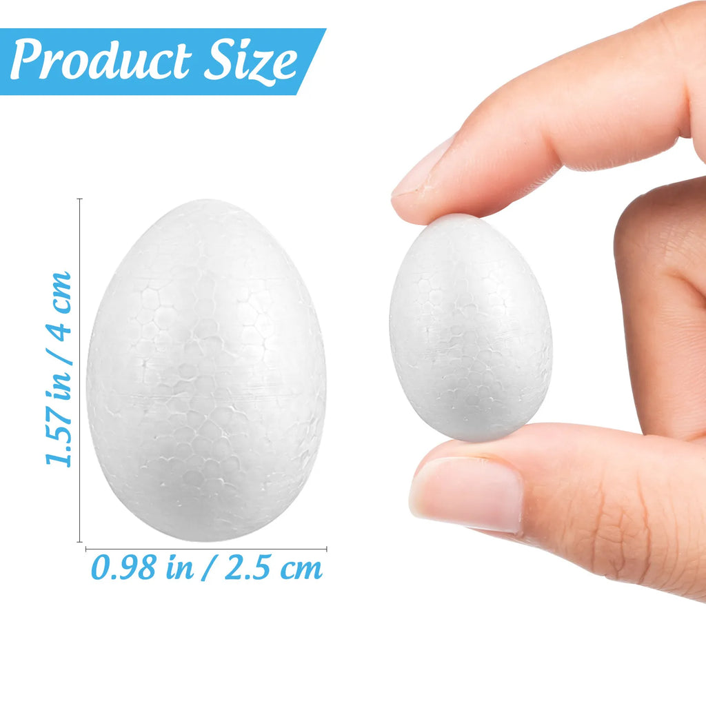 50Pcs White Foam Eggs 4cm – Easter DIY Craft & Painting Decor Craft Foam Eggs Richie's