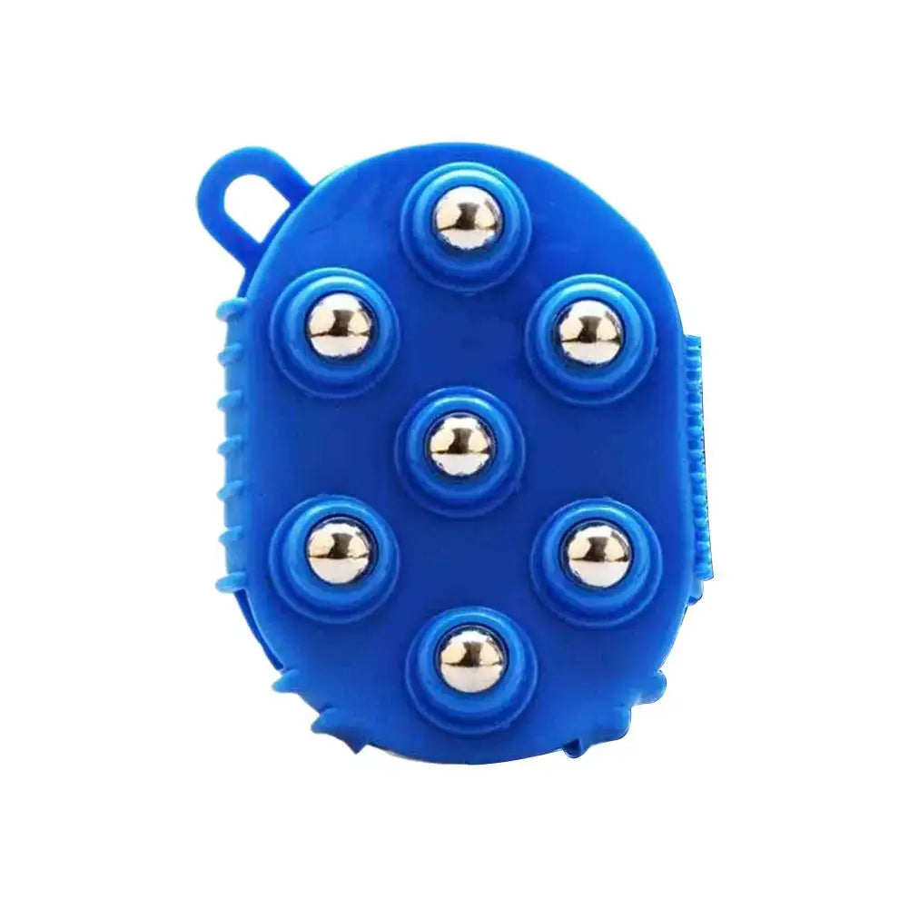 Double-Sided Steel Ball Massage Brush – Body Massager Tool Body Massage Brush Richie's blue