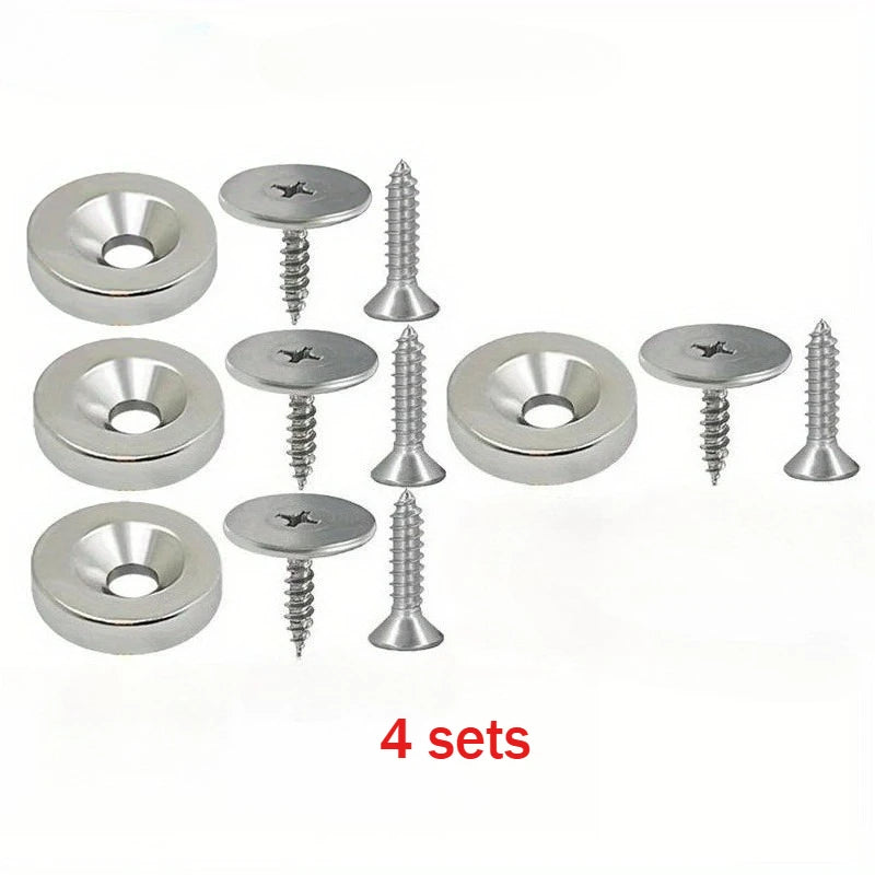 Round Metal Cabinet Door Magnetic Catches – 4/6 Set with Screws Magnetic Door Catch Richie's 4sets