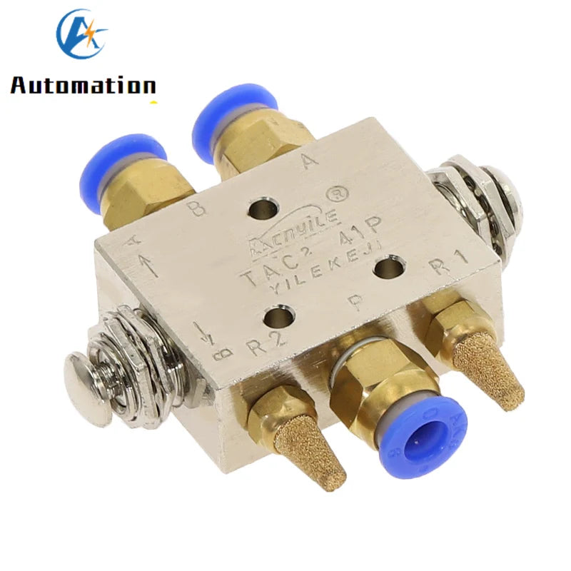 TAC2-41PP Pneumatic Mechanical Valve 2 Position 5 Way Spring Return Pneumatic Control Valve Richie's
