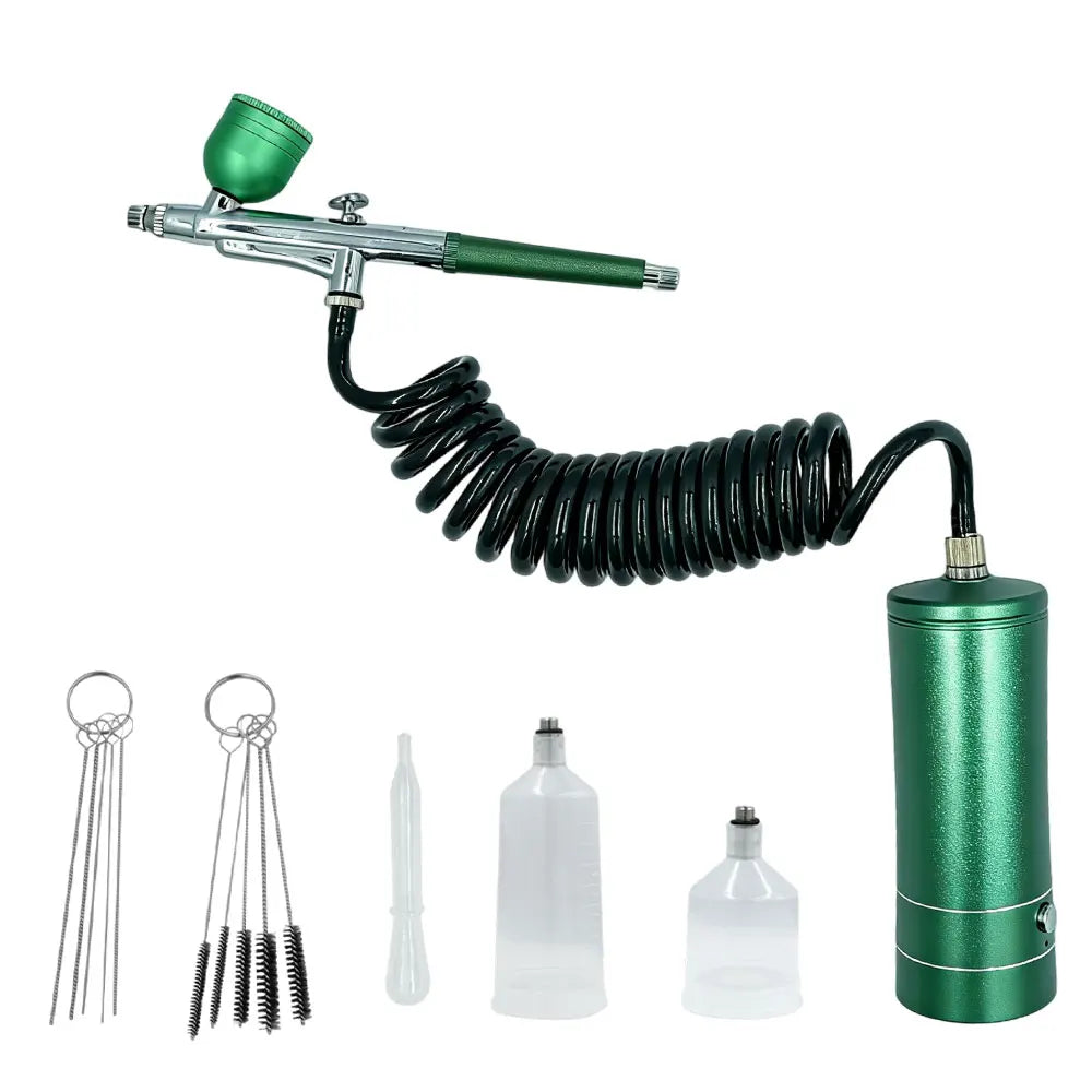 Electric Airbrush Kit with Compressor – Mini Paint Spray Gun Airbrush Compressor Kit Richie's Green