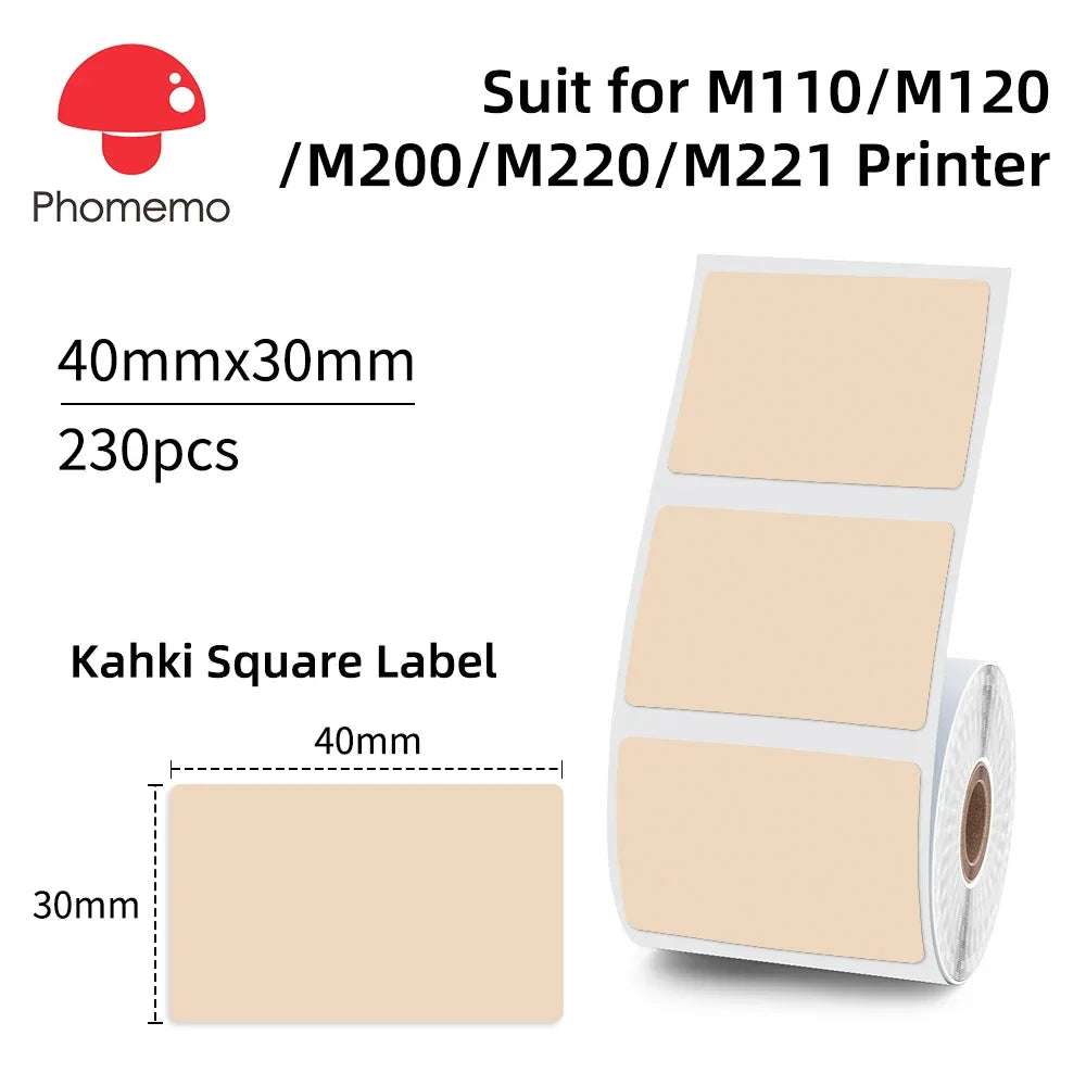 Waterproof Thermal Labels 40x30mm for Phomemo M110 M200 Printers