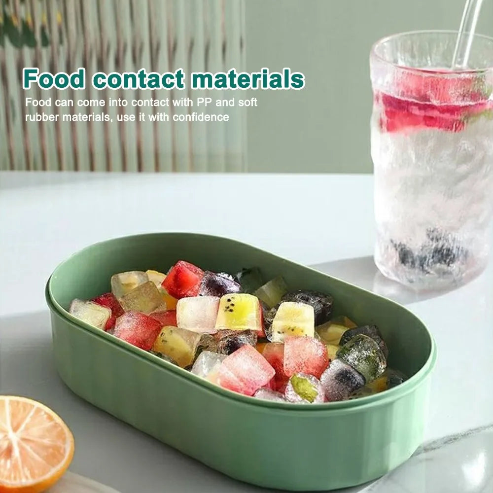 72-Cube Stackable Press Ice Tray with Storage Box & Scoop Ice Cube Tray Richie's