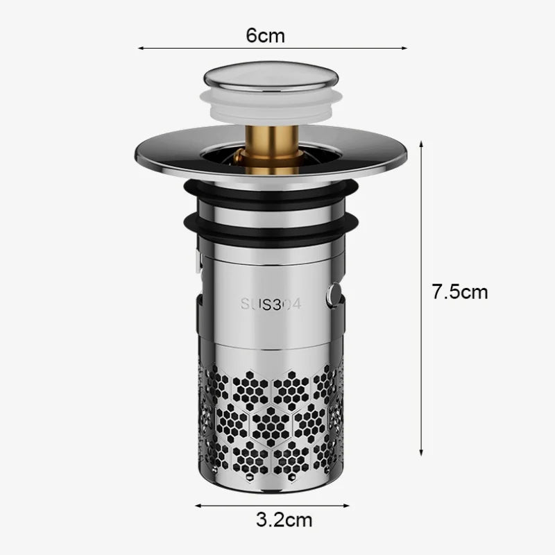 Stainless Steel Sink Drain Stopper & Hair Catcher Basket Sink Drain Stopper Richie's Copper bounce core