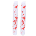 Halloween Spider Web Blood Print Over-Knee Cosplay Stockings Halloween Costume Stockings Richie's White One Size