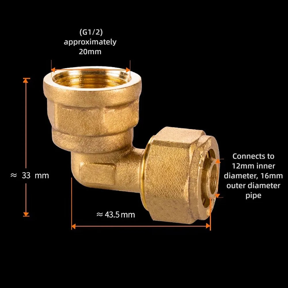Brass Pipe Fitting 2/3 Way Male Female Thread Solar Heater Brass Pipe Fitting Richie's 5