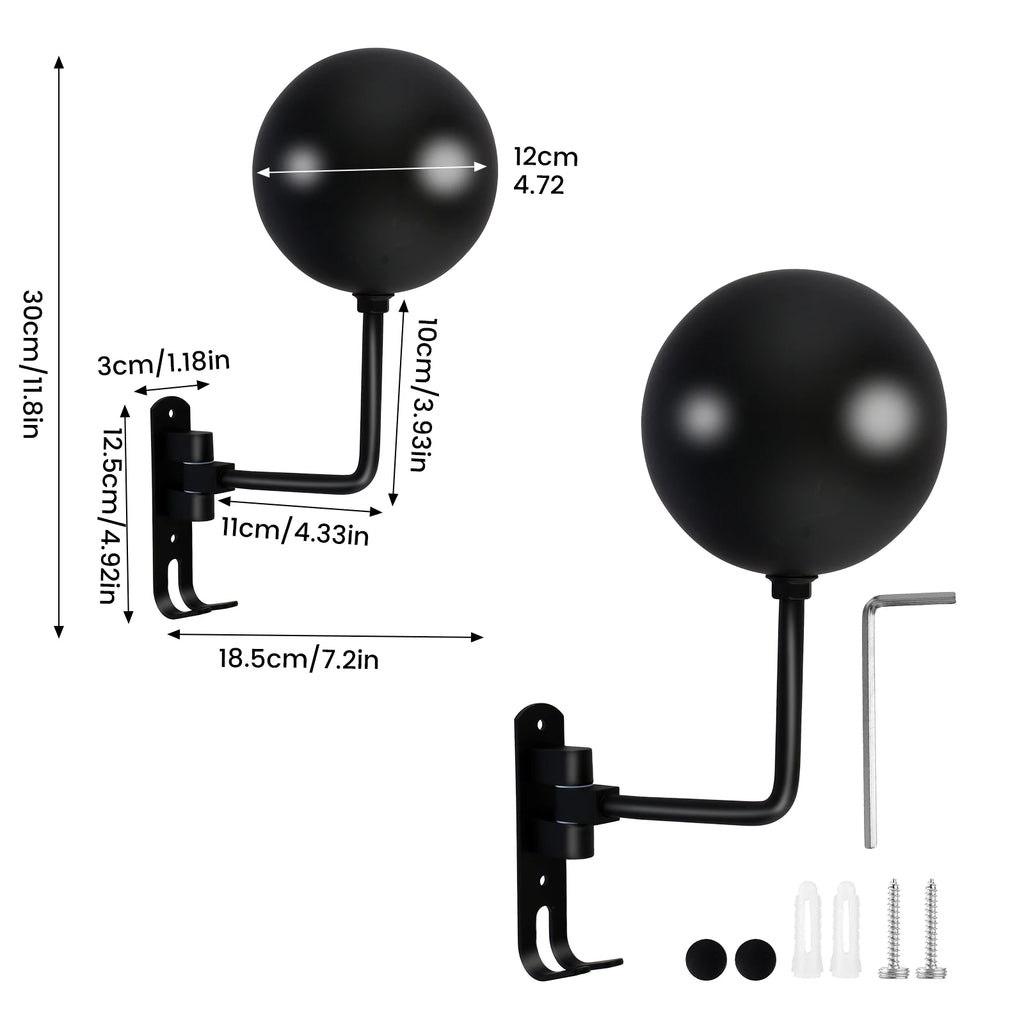Wall Mount Motorcycle Helmet Holder 180° Dual-Ball Rack 2PCS Helmet Wall Rack Richie's 2PC Single-Ball Rack