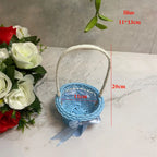 Handwoven Imitation Rattan Storage Basket with Handle – 8 Styles Woven Storage Basket Richie's Blue