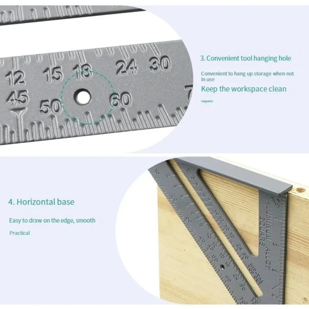 7" Aluminum Alloy Triangle Ruler – Woodworking Angle Tool Woodworking Angle Ruler Richie's