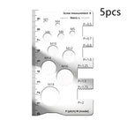 Stainless Steel Thread Gauge Screw Pitch Checker Metric Tool Thread Gauge Tool Richie's 5pcs