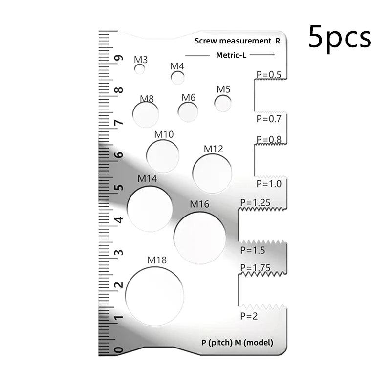 Stainless Steel Thread Gauge Screw Pitch Checker Metric Tool Thread Gauge Tool Richie's 5pcs
