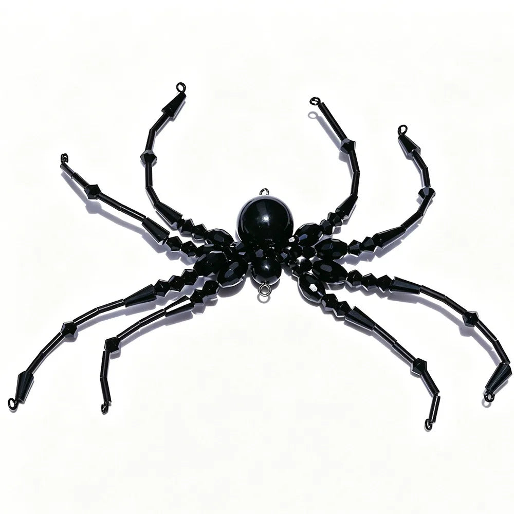 Beaded Spider Hanging Ornament – Crystal Faceted Halloween Décor Halloween Hanging Ornament Richie's Style8