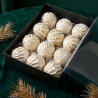 12 Antique-Style Christmas Ball Ornaments – Classic 8cm Baubles Christmas Tree Ornaments Richie's