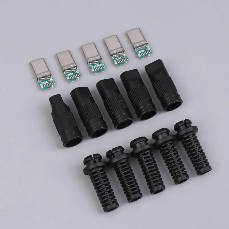 USB 3.1 24-Pin Type-C Male Solder Connector – Fast Charge Repair USB-C Solder Connector Richie's black 5pcs