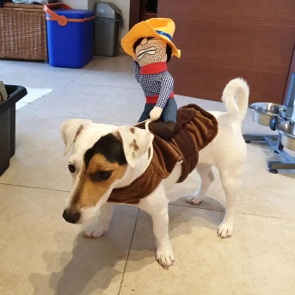 Cowboy Rider Dog Costume – Funny Halloween Pet Cosplay Outfit Dog Costume Richie's