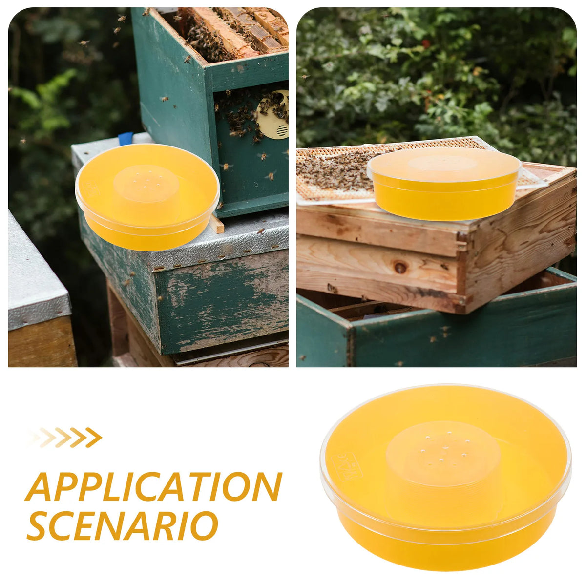 Round Yellow Bee Feeder – BPA-Free Hive Top Beekeeping Tool Hive Top Feeder Richie's