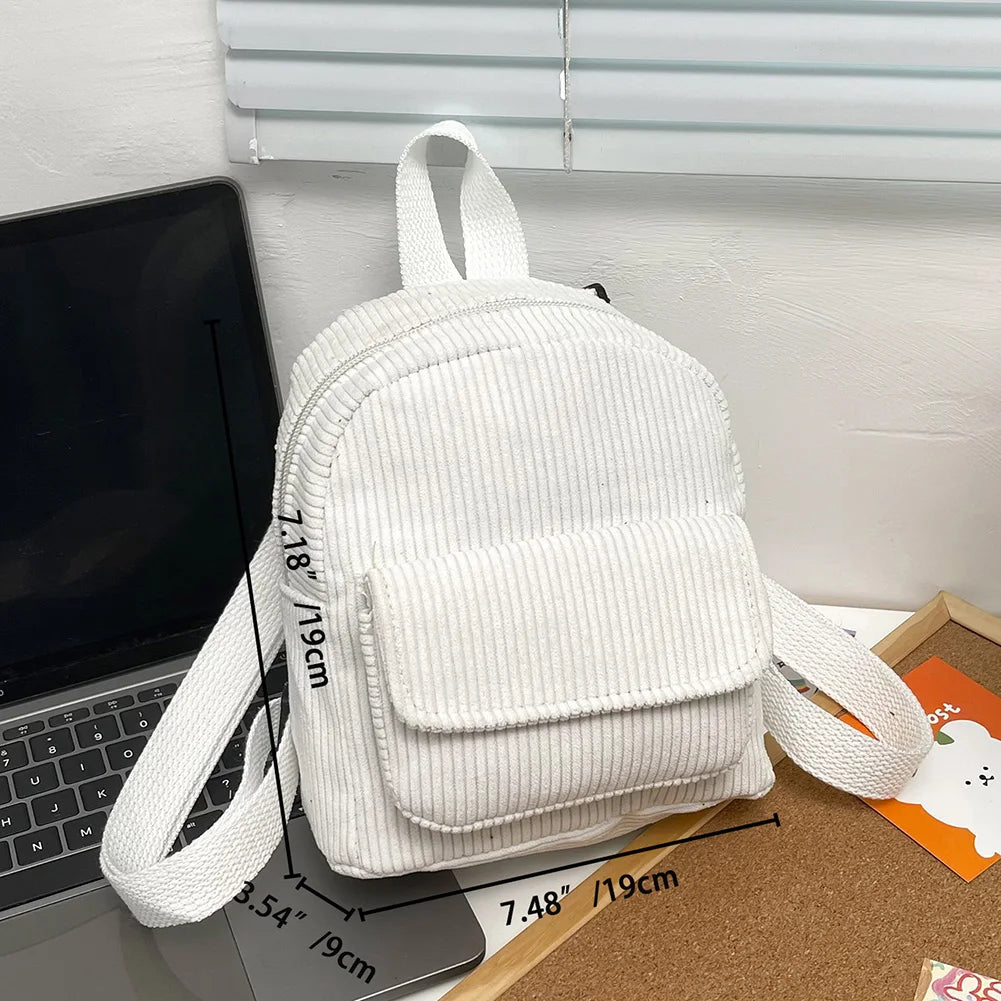 Women's Mini Corduroy Backpack – Casual Small Travel Bag Mini Backpack Richie's