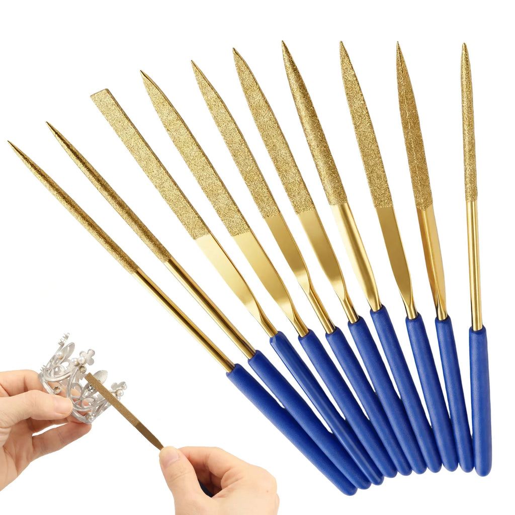 10Pc Titanium Diamond Needle File Set – Metal Glass Ceramic Needle File Set Richie's