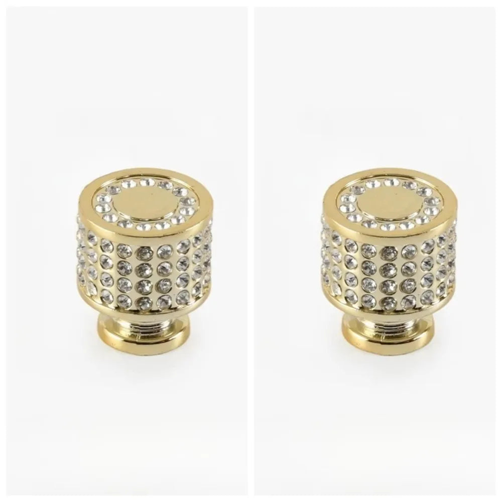 2PCS Rhinestone Crystal Drawer Pulls & Cabinet Door Handles Cabinet Drawer Pulls Richie's Light Gold 2pcs