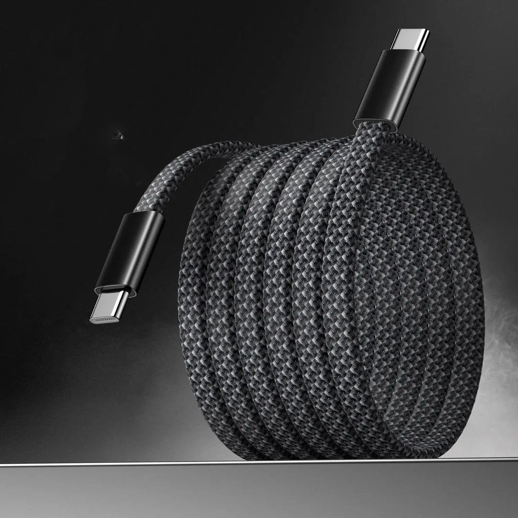 USB-C to USB-C Braided Cable 60W Fast Charging Data Sync USB-C Charging Cable Richie's Black