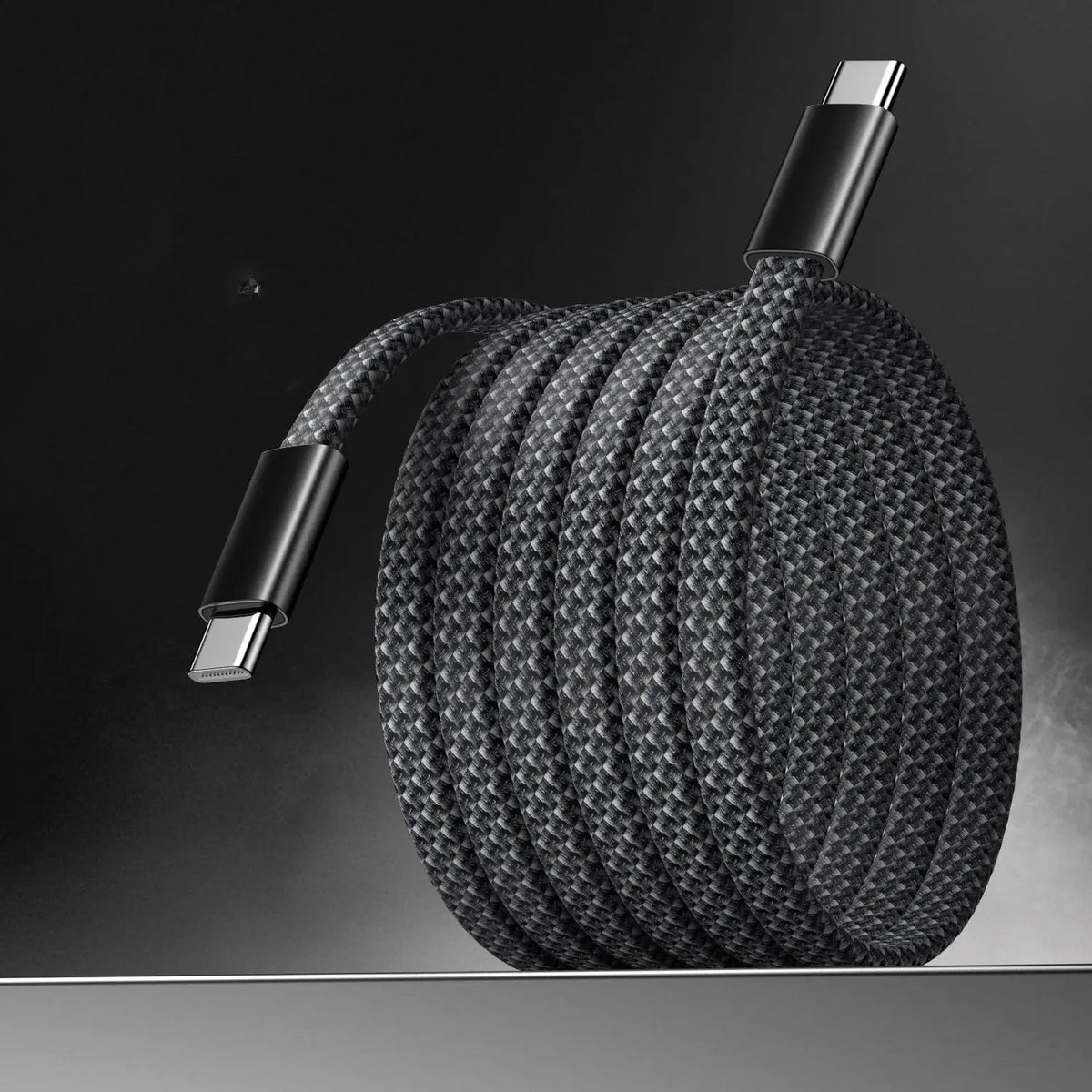 USB-C to USB-C Braided Cable 60W Fast Charging Data Sync USB-C Charging Cable Richie's Black