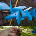 100Pcs Plastic Pinwheels Decorative Windmill Set + 30M Rope Garden Pinwheel Set Richie's