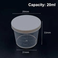 10Pcs Clear Measuring Cups with Lids 20ml–100ml Plastic Set Plastic Measuring Cups Richie's 20ml