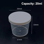 10Pcs Clear Measuring Cups with Lids 20ml–100ml Plastic Set Plastic Measuring Cups Richie's 20ml