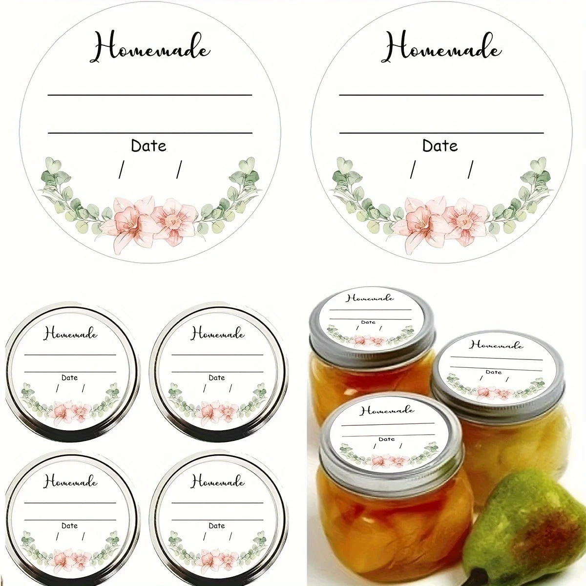 Watercolor Floral Canning Labels – Write-On Mason Jar Stickers Canning Jar Labels Richie's