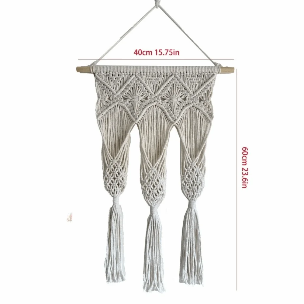 Nordic Boho Handwoven Macrame Tapestry 40x60cm Wall Decor Macrame Wall Hanging Richie's M-Type Style