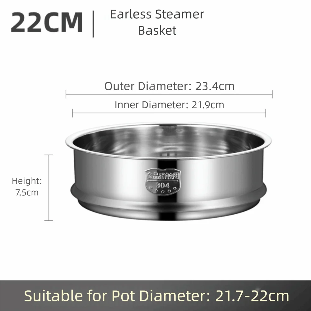 304 Stainless Steel Steamer Basket 16–32cm Food Steam Rack Steamer Basket Richie's 22cm