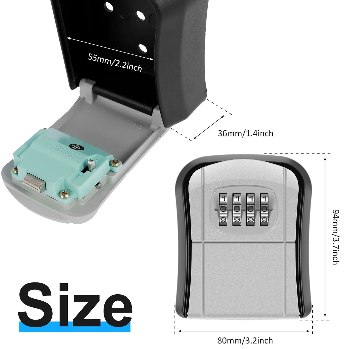 Wall-Mount Combination Key Storage Box – Weatherproof Safe Key Lock Box Richie's Old style B