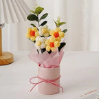 Handmade Crochet Puff Flower Bouquet – Eternal Milk Cotton Décor Crochet Flower Bouquet Richie's 01