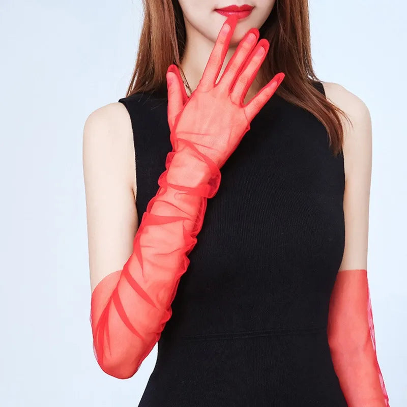 Women's Lace Tulle Long Gloves – Wedding, Prom & Party Bridal Lace Gloves Richie's