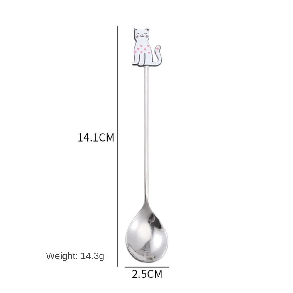 Cartoon Cat Coffee Spoon – Japanese Korean 304 Stainless Steel Decorative Spoon Richie's --8