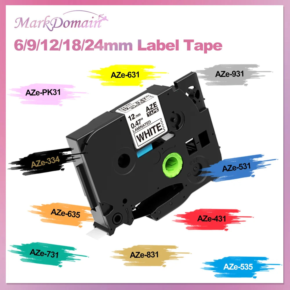 MarkDomain TZ Label Tape Compatible Brother P-Touch 6–24mm Label Maker Tape Richie's