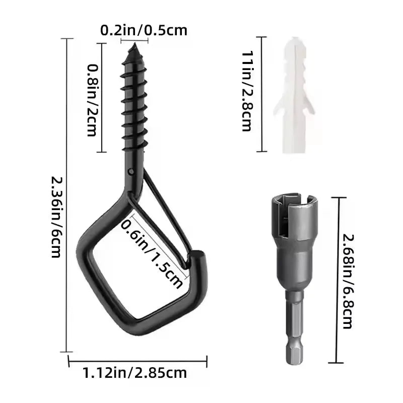 Square Snap Safety Hooks – Anti-Drop, Multi-Use, 1–10 Pcs Safety Hanging Hooks Richie's
