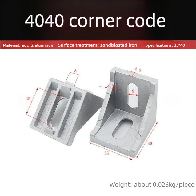 25PCS 4040 Aluminum Profile Corner Bracket Connectors 35×40mm Corner Bracket Connector Richie's